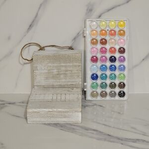 Artists & Homeschoolers Blank Box Sign &  Watercolor Paint Palette